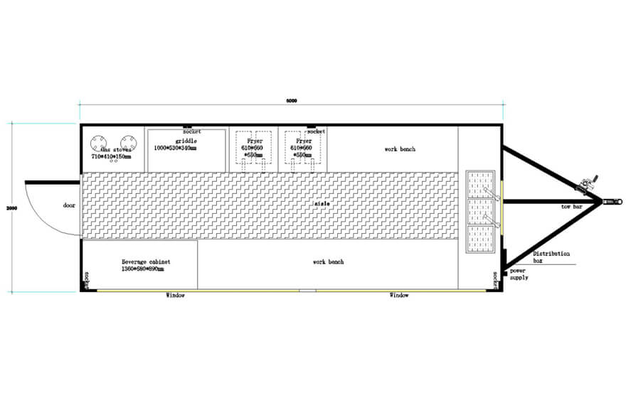 hot dog trailer floor plan.